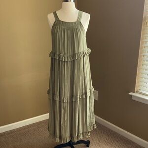 Last One! NWT Olive Green Sleeveless Maxi Dress Size Small